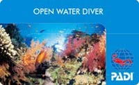 PADI OWD Cカード PADI OWD Cカード